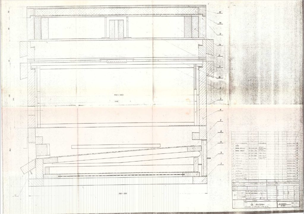 úl "SLEZAN" - schéma úlové sestavy (nákres z roku 1984)